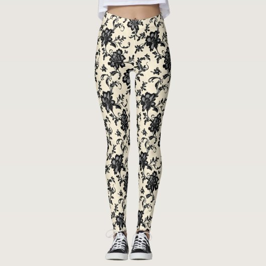 Leggings Dentelle noire Delicate (Devant)