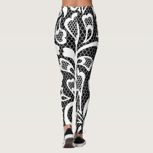 Leggings Dentelle noire et blanche (Dos)