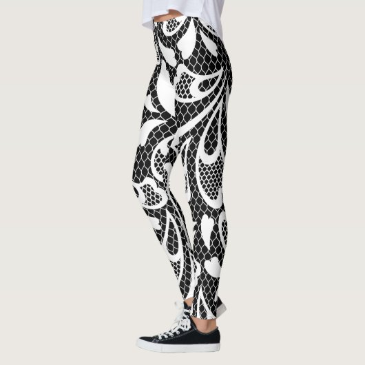 Leggings Dentelle noire et blanche (Gauche)