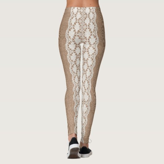 Leggings Dentelle off-White : Burlap Texture (Dos)
