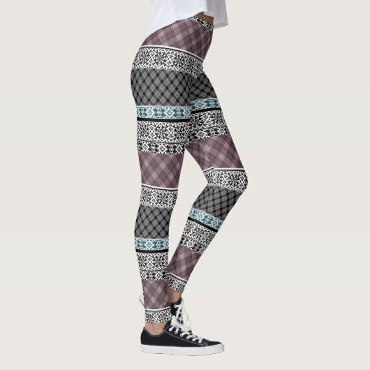 Leggings Dentelle patchwork noir et blanc (Droite)