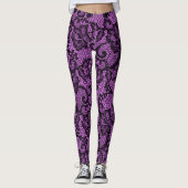 Leggings Dentelle Rose Et Noir De Faux (Devant)