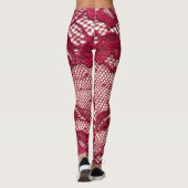 Leggings Dentelle rouge : textile jacquard élastique. (Dos)