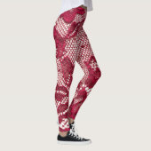 Leggings Dentelle rouge : textile jacquard élastique. (Droite)