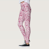 Leggings Dentelle sans couture rose romantique rétro vintag (Gauche)