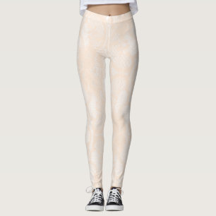 Leggings Dentelle sensible florale en pastel de crème de