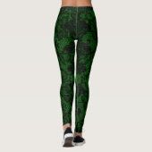Leggings Dentelle Vert Et Noir De Faux (Dos)