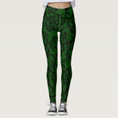Leggings Dentelle Vert Et Noir De Faux (Devant)