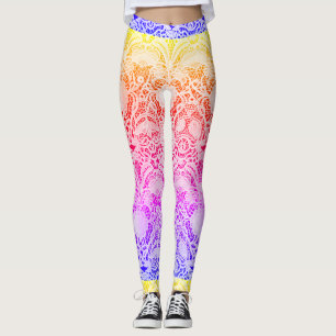 Leggings Dentelle vintage dans les couleurs arc-en-ciel cha