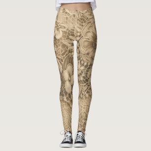 Leggings "Dentelle Vintage de crème riche"