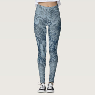 Leggings "Dentelle Vintage Sapphire douce"