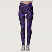 Leggings Dentelle violette et noire (Devant)