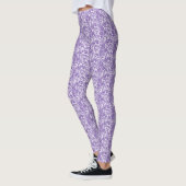 Leggings Dentelle violette sur fond blanc (Gauche)