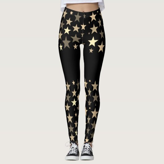 Leggings d'entraînement de qualité avec étoiles su (Devant)