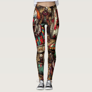 Leggings Déplaisant Clown Carnaval Zombie Halloween