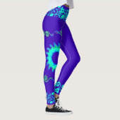 Leggings Dernière heure d'été élégant bleu week-end floral (Droite)