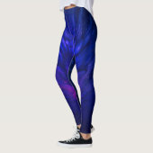 Leggings Des ailes mystiques aux plumes bleues profondes (Gauche)