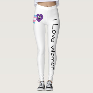 Leggings Des coeurs de transsexuel et de lesbienne "j'aime