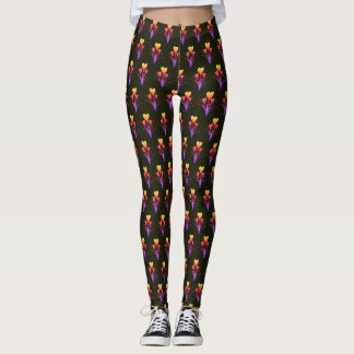 Leggings Des dizaines de tulipes jaunes mignonnes sur mesur