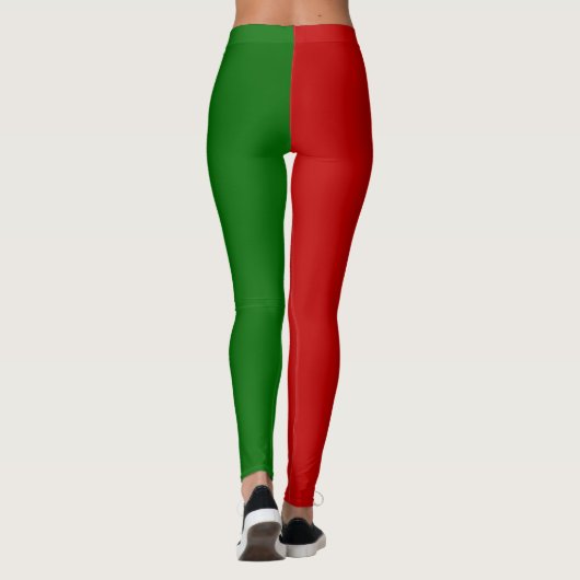 Leggings Des Elfes De Noël Rouge Et Vert (Dos)