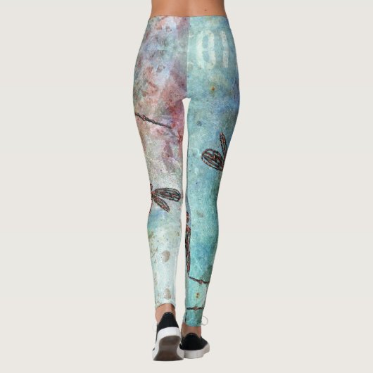 Leggings Des libellules pointues en bronze sur un ciel magi (Dos)