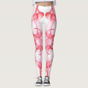 Leggings Des panaches de fumée rouge sur blanc