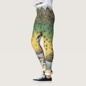 Leggings Des paons vintages et un chat (Gauche)