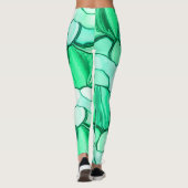 Leggings Des pierres rondes dans les tons vert clair à ment (Dos)
