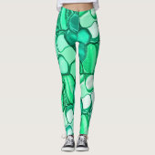 Leggings Des pierres rondes dans les tons vert clair à ment (Devant)