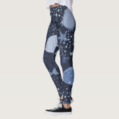 Leggings Des poissons endormis monochromes, motif foncé. (Gauche)