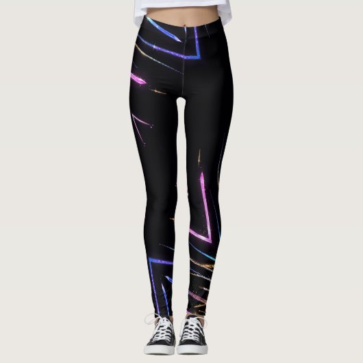 Leggings Des rayures colorées brillent (Devant)