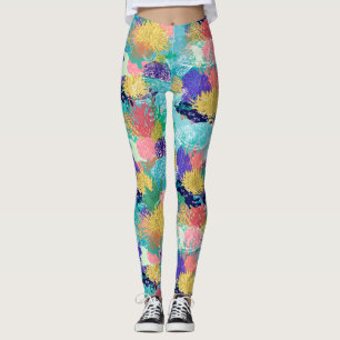 Leggings Des récifs coralliens de l'océan colorés et des to