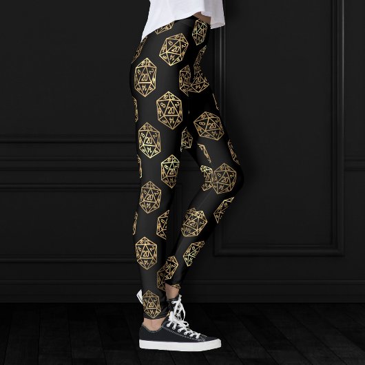 Leggings Dés RPG | Gold Imaginaire Retro Tabletop PnP Gamer