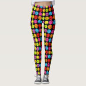 Leggings Des visages colorés amusants (Devant)
