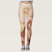 Leggings Désert Lune Boho Céleste Cactus (Devant)