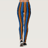 Leggings Design à rayures verticales bleu orange bleu (Dos)