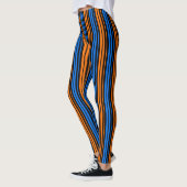 Leggings Design à rayures verticales bleu orange bleu (Gauche)