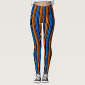 Leggings Design à rayures verticales bleu orange bleu (Devant)