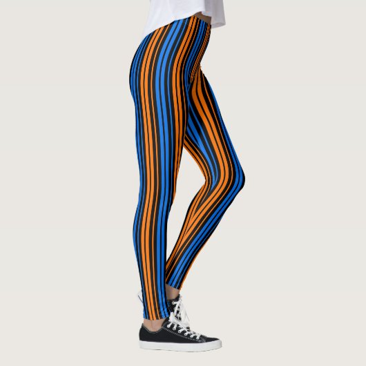Leggings Design à rayures verticales bleu orange bleu (Droite)