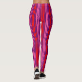 Leggings Design à rayures verticales rose rouge violet (Dos)