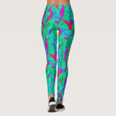 Leggings design abstrait audacieux rouge vert (Dos)
