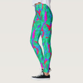 Leggings design abstrait audacieux rouge vert (Gauche)
