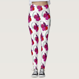 Leggings Design abstrait carrelé fleuri fleuri dans le péta