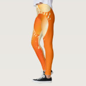 Leggings Design abstrait circulaire couleur orange crémeuse (Gauche)