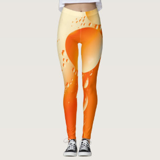 Leggings Design abstrait circulaire couleur orange crémeuse