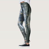 Leggings Design abstrait de l'armure en cuir noir (Gauche)
