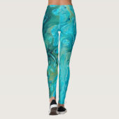 Leggings Design abstrait émeraude unique (Dos)