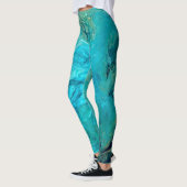 Leggings Design abstrait émeraude unique (Gauche)