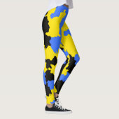 Leggings Design Abstrait Jaune Bleu Noir Motif moderne (Droite)