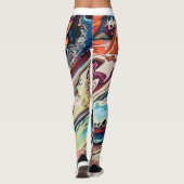 Leggings design abstrait marbré motif (Dos)